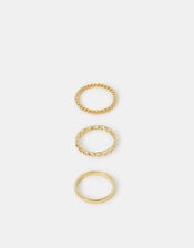 3-Pack 14ct Gold-Plated Stacking Rings, Gold (GOLD), large