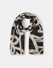Heart Print Lightweight Scarf, , large