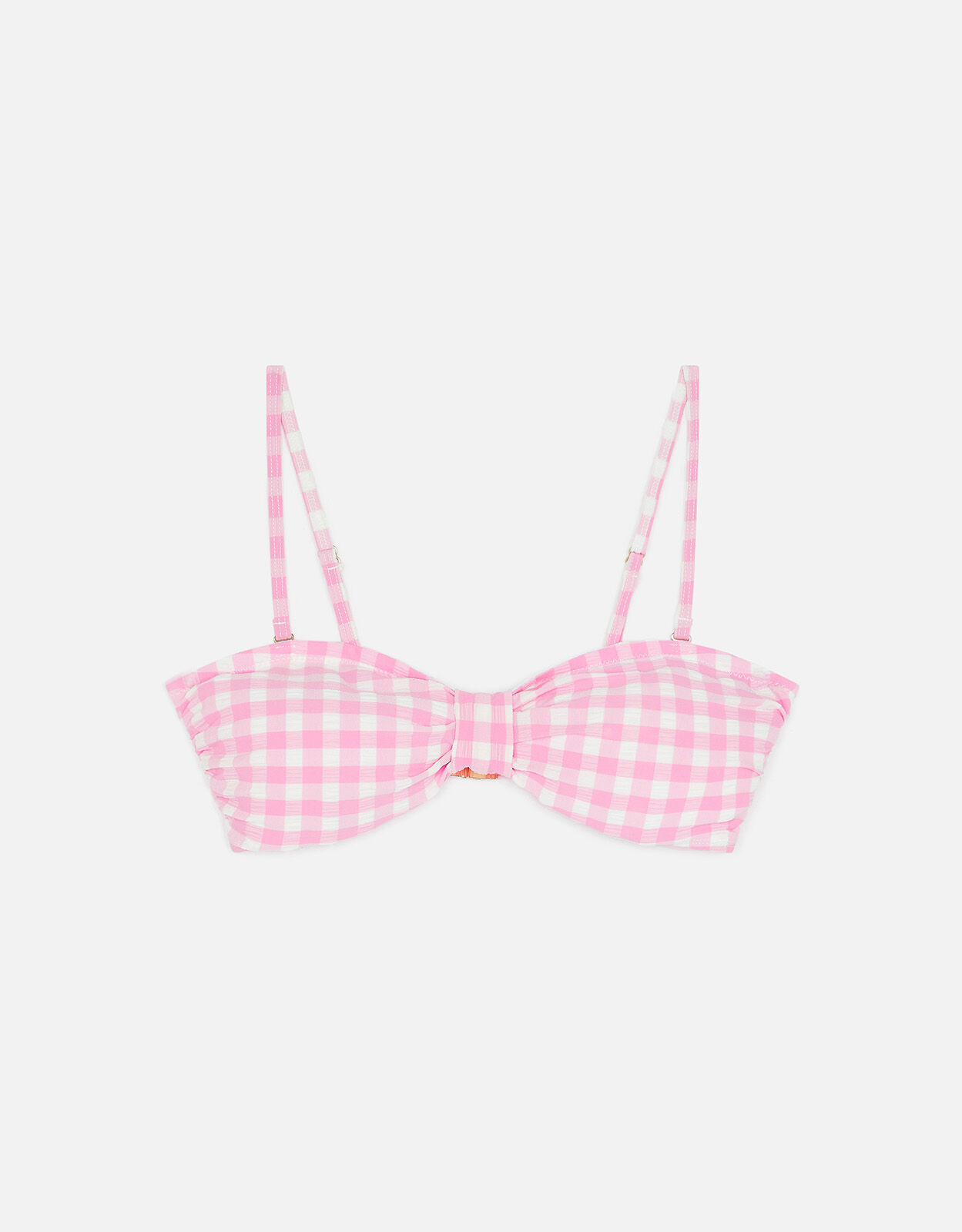 Gingham Bandeau Bikini Top Pink | Swimwear | Accessorize UK