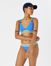 Elastic Trim Bikini Top, Blue (BLUE), large