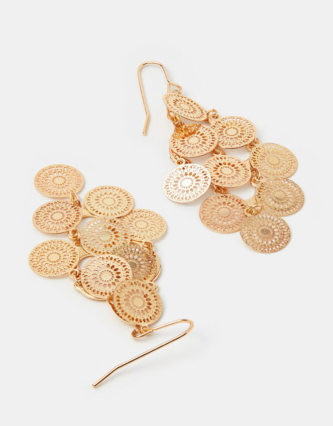 Filigree Disc Drop Earrings, , large