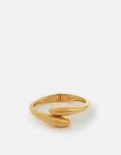 14ct Gold-Plated Hinge Wrap Bangle, , large