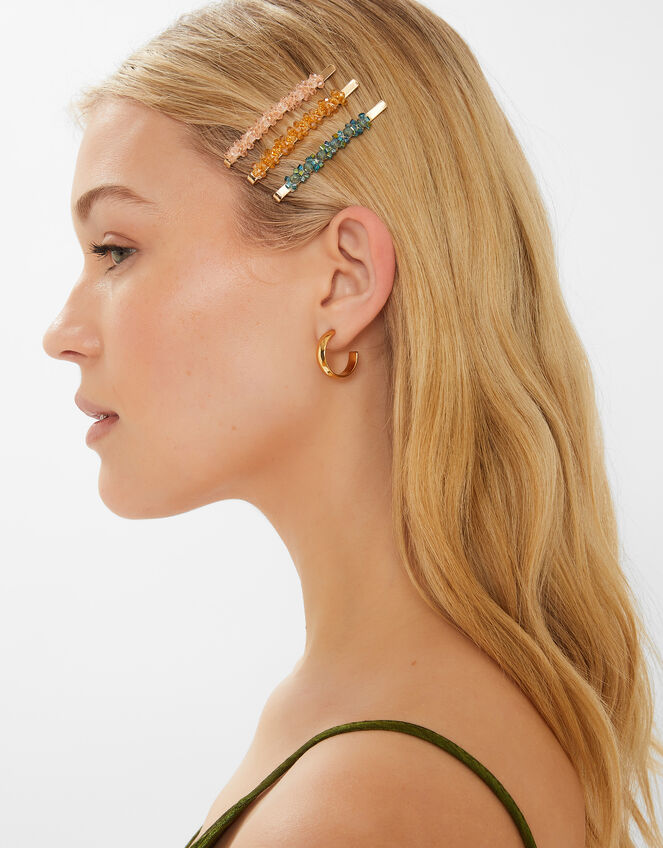 3-Pack Sparkle Gem Hair Slides, , large