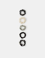 5-Pack Polka Dot Hair Scrunchies, , large