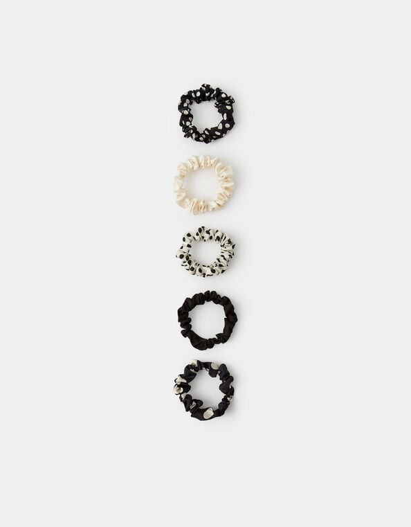 5-Pack Polka Dot Hair Scrunchies, , large