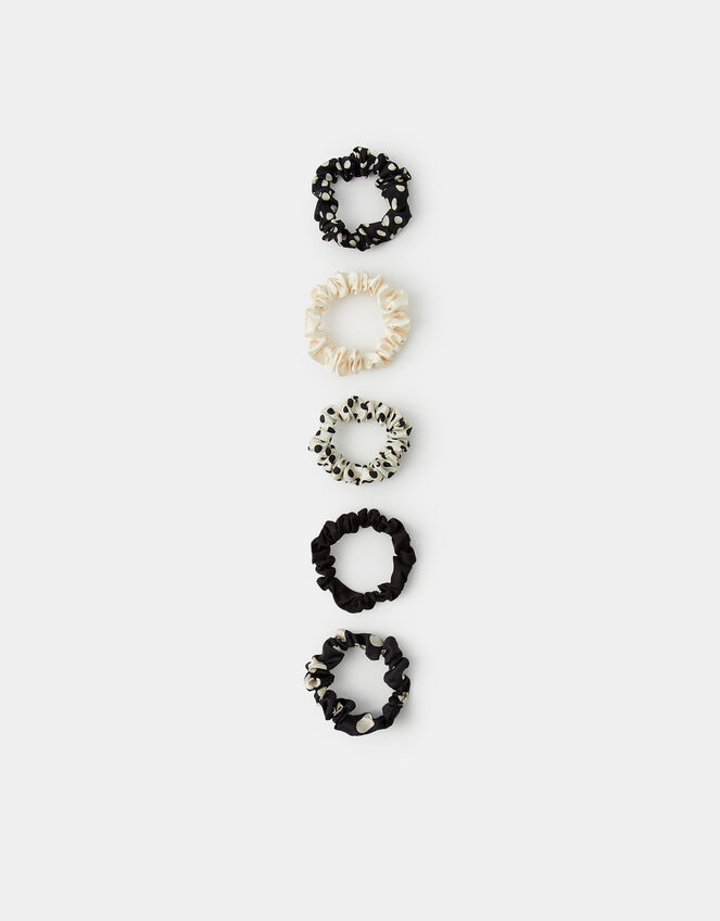5-Pack Polka Dot Hair Scrunchies, , large