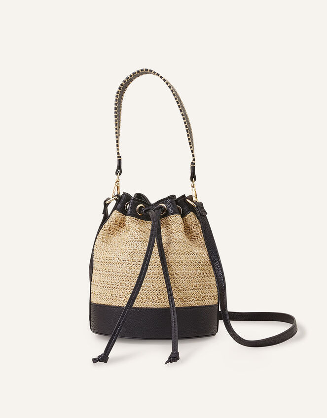 Raffia Mini Duffle Bag, , large