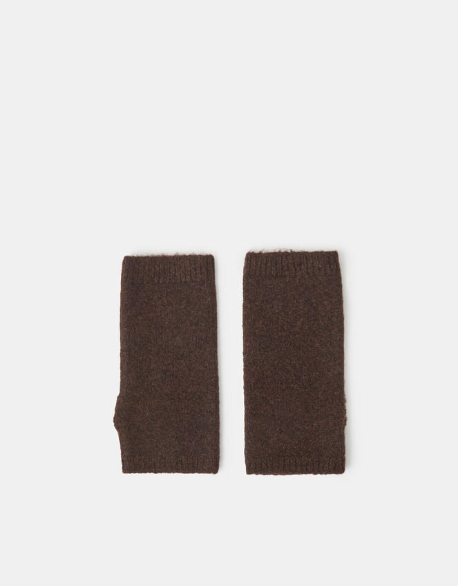 Floral Embroidered Fingerless Gloves, , large
