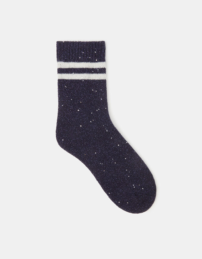 Varsity Stripe Sequin Socks, , large