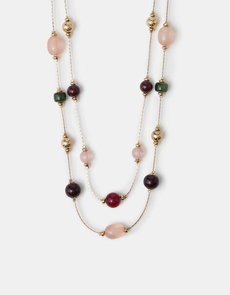 Stone Station Layered Necklace, , large