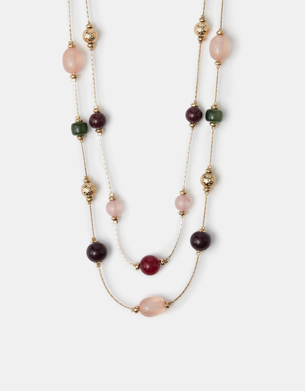 Stone Station Layered Necklace, , large