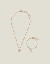 Girls Butterfly Necklace and Bracelet Set, , large