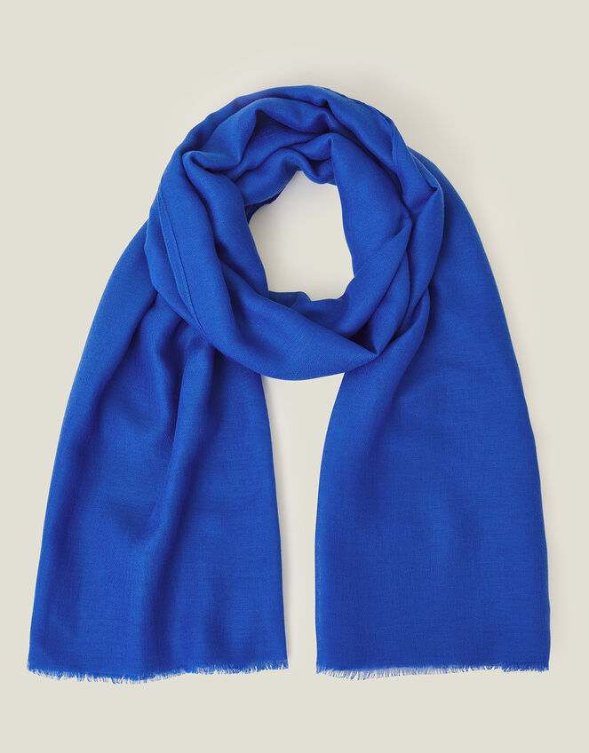 Lightweight Plain Scarf, Blue (BLUE), large
