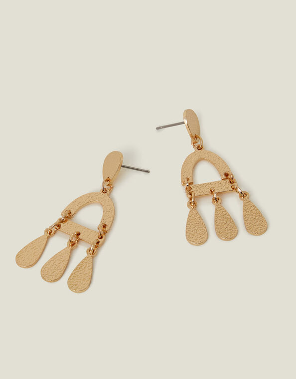 Textured Triple Drop Earrings, , large
