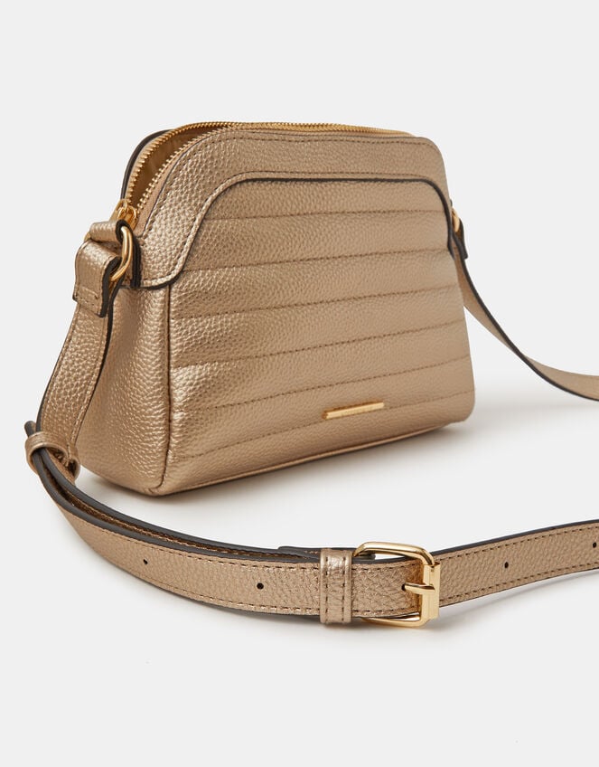 Quilted Crossbody Bag, Gold (GOLD), large