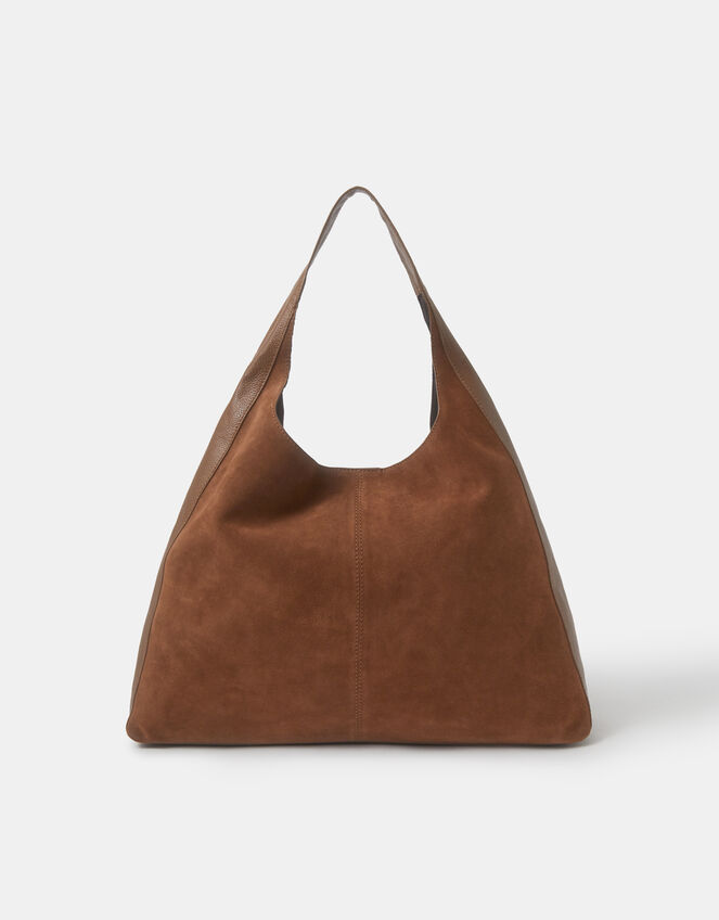 Slouchy Suede Shoulder Bag, Tan (TAN), large