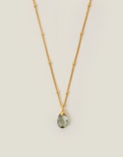 14ct Gold-Plated Pear Drop Pendant Necklace, , large