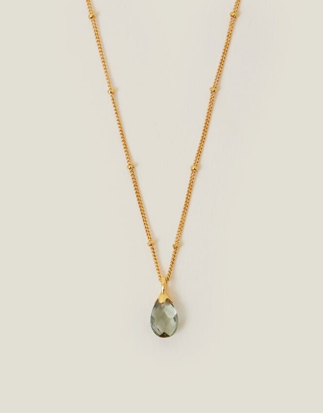 14ct Gold-Plated Pear Drop Pendant Necklace, , large