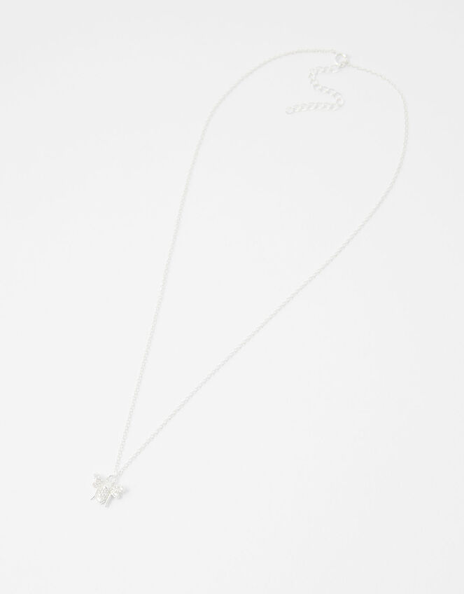 Sterling Silver Sparkle Bee Necklace, , large