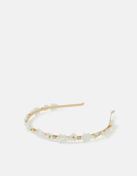 Girls Flower Bead Headband, , large