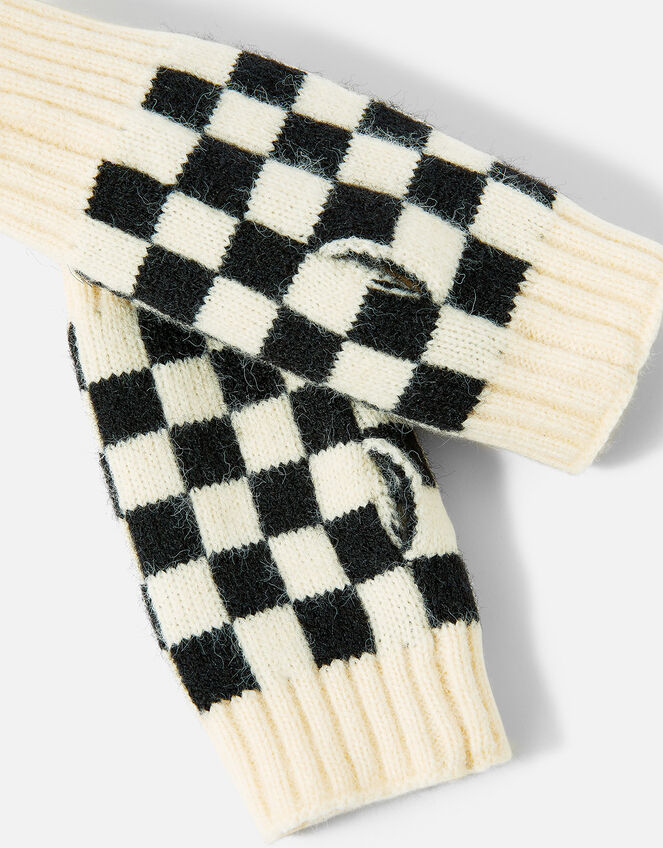 Checkerboard Cut Off Gloves, , large