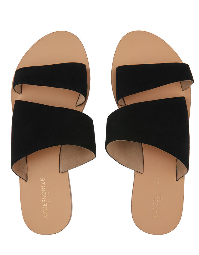 Moscow Suede Sliders, Black (BLACK), large