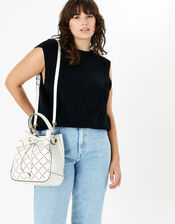 Cut-Out Cross-Body Bag, White (WHITE), large