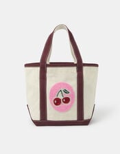 Accessorize x Good Manners Mini Beaded Cherry Canvas Bag, , large