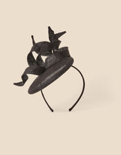 Twirl Sin Band Fascinator, Black (BLACK), large