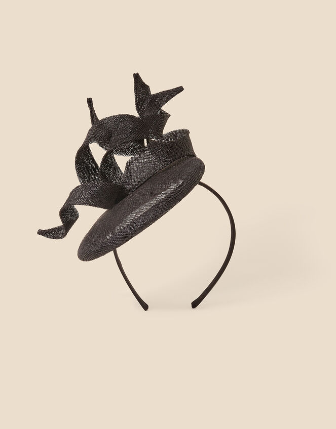 Twirl Sin Band Fascinator, Black (BLACK), large