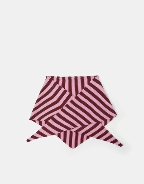 Accessorize x Good Manners Stripe Knitted Triangle Scarf, , large