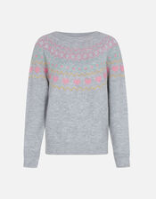 Fairisle Printed Jumper, Grey (GREY), large