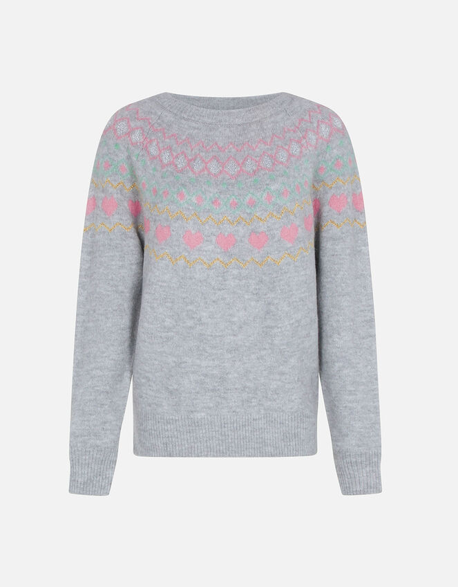 Fairisle Printed Jumper, Grey (GREY), large
