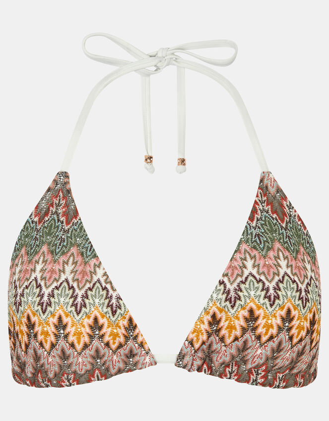 Crochet Triangle Bikini Top, Natural (NEUTRAL), large