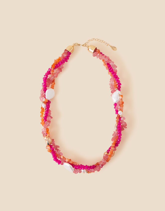 Twisted Raw Stone Statement Necklace, , large