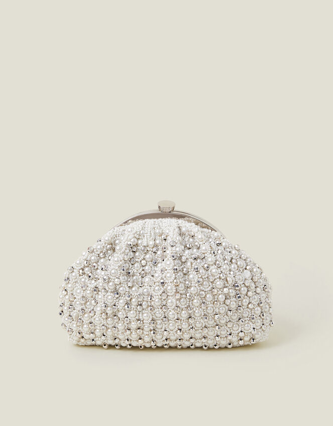 Bridal Embellished Clip Frame Bag, , large