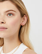 Sterling Silver Huggie Hoop Earrings, , large