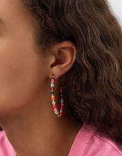 Beaded Hoop Earrings, , large
