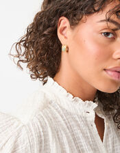 Mini Resin Detail Hoop Earrings, , large