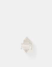 Sterling Silver Diamanté Stud Earrings, , large