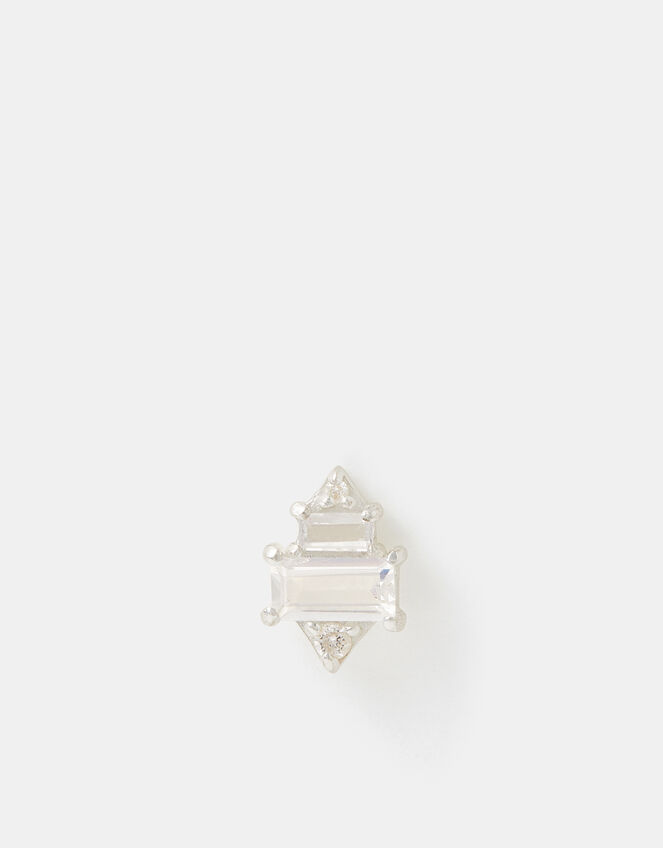 Sterling Silver Diamanté Stud Earrings, , large
