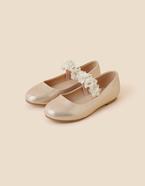 Corsage Ballerina Flats, Gold (GOLD), large