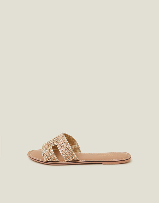 Bella Beaded Sliders, Gold (GOLD), large
