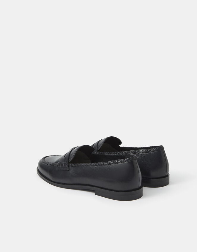 Leather Loafters, Black (BLACK), large