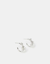 Sterling Silver-Plated Dragonfly Hoop Earrings, , large
