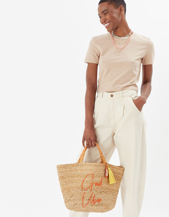 Good Vibes Basket Bag, , large