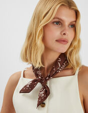 Small Floral Cotton Square Scarf, , large