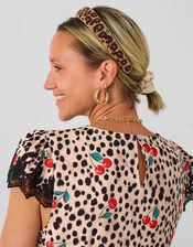 Accessorize x Good Manners Beaded Leopard Print Headband, , large