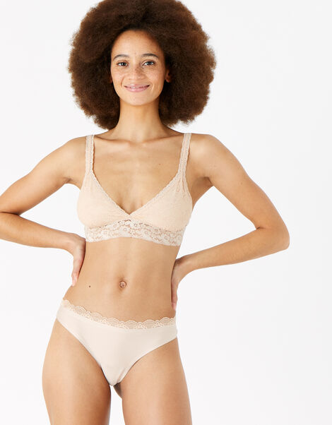 Lazer Cut Thong Set of Three Nude, Nude (NUDE), large