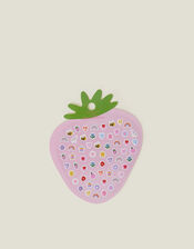 Girls Strawberry Stick-On Earrings, , large